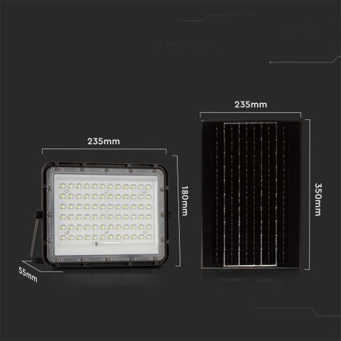 Projektor LED solarny V-TAC 15W pilot auto timer IP65 czarny VT-120W 4000K 1200lm