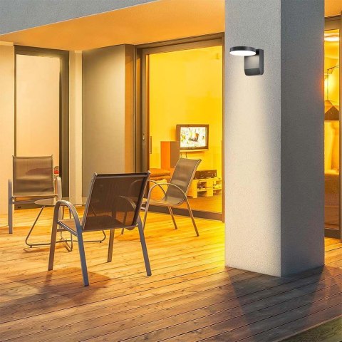 Projektor oprawa elewacyjna V-TAC 17W LED okrągła czarna IP65 VT-11020 4000K 2520lm