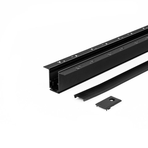 Szyna podtynkowa szynosystem smart 48V V-TAC 100cm aluminiowa czarna (w komplecie maskownica i zaślepki)