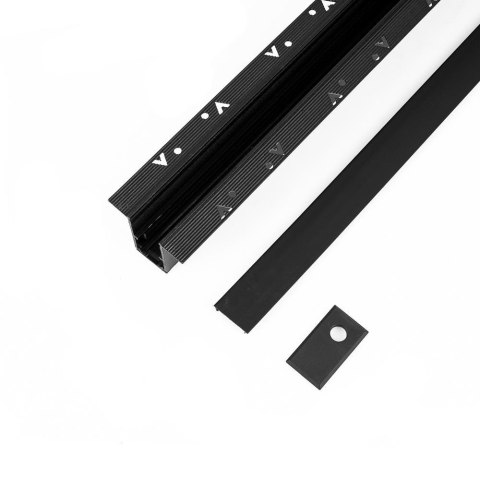 Szyna podtynkowa szynosystem smart 48V V-TAC 100cm aluminiowa czarna (w komplecie maskownica i zaślepki)