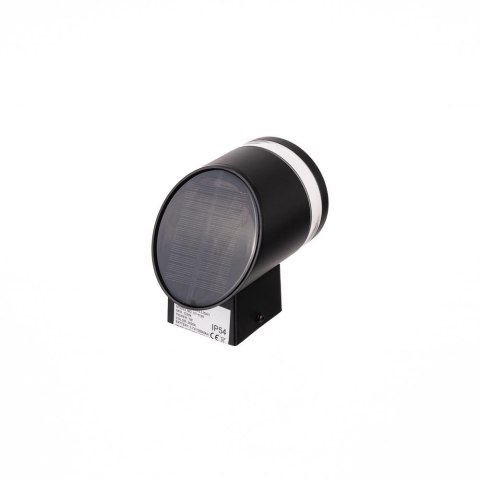 Kinkiet ogrodowy ścienny solarny V-TAC 1W LED czarny IP54 VT-1138 3000K 70lm 3 lata gwarancji