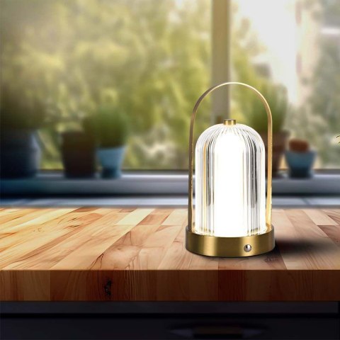 Lampka biurkowa nocna V-TAC 1W LED 22cm ładowanie USB ściemnianie złota VT-1057 3000K-6000K 55lm