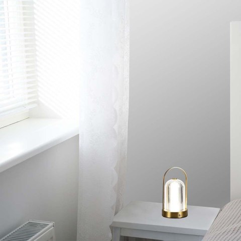 Lampka biurkowa nocna V-TAC 1W LED 22cm ładowanie USB ściemnianie złota VT-1057 3000K-6000K 55lm