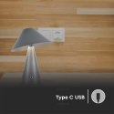Lampka biurkowa nocna V-TAC 3W LED 24cm ładowanie USB ściemnianie szara VT-1051 3000K-6000K 200lm