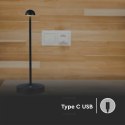 Lampka biurkowa nocna V-TAC 3W LED 29cm ładowanie USB ściemnianie czarna VT-1073 3000K-6000K 130lm