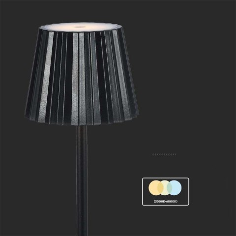 Lampka biurkowa nocna V-TAC 4W LED 37cm ładowanie USB ściemnianie czarna VT-1028 3000K-6000K 150lm