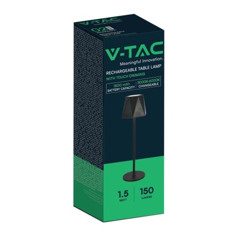 Lampka biurkowa nocna V-TAC 4W LED 37cm ładowanie USB ściemnianie czarna VT-1034 3000K-6000K 150lm