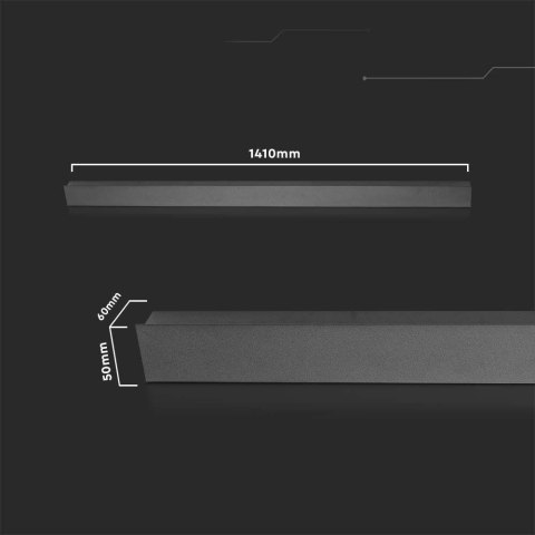 Oprawa ścienna elewacyjna LED linia V-TAC 23W IP65 antracyt 140cm VT-1178 4000K 3150lm