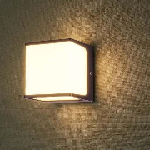 Oprawa ścienna ogrodowa V-TAC 8W LED IP65 120x120 brązowa VT-708 4000K 800lm