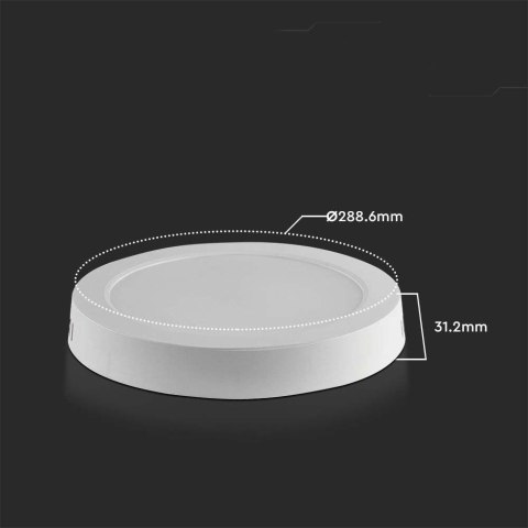 Panel LED V-TAC natynkowy premium downlight 24W okrągły fi290 VT-60024 3000K 2500lm