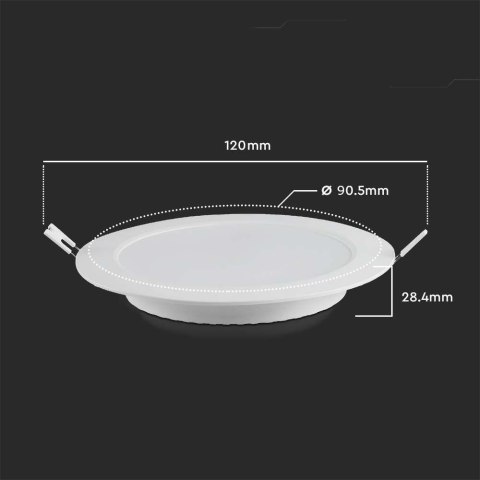 Panel LED V-TAC wpuszczany premium downlight 3W okrągły fi90 VT-61003 3000K 330lm