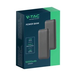 Power bank V-TAC 10000mAh slim type C czarny VT-3527