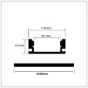 Profil aluminiowy anodowany cienkościenny V-TAC 2mb klosz mleczny VT-8113