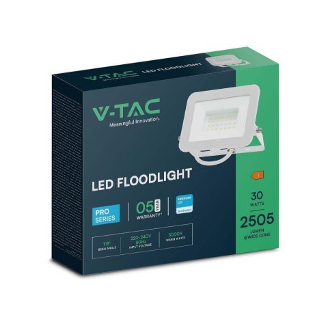 Projektor LED V-TAC 30W SAMSUNG CHIP PRO-S biały VT-44030 4000K 2505lm 5 lat gwarancji