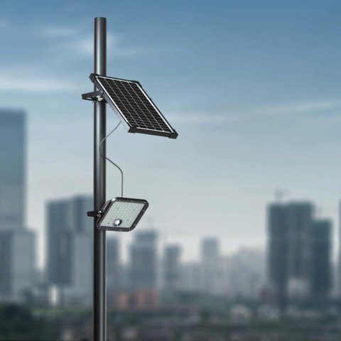 Projektor LED solarny V-TAC 30W IP65 pilot timer LiFePO 6.4V 6000mA czarny VT-432 4000K 4800lm 3 lata gwarancji