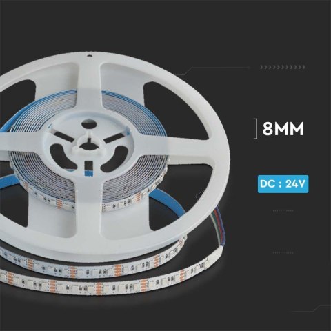 Taśma LED V-TAC 24V SMD3535 600LED IP20 12W/m 8mm VT-3535 RGB