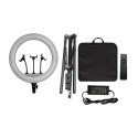 Lampa pierścieniowa LED ring na 3 telefony V-TAC 55W fi44cm statyw pilot etui VT-45055 3200K-5500K 6000lm