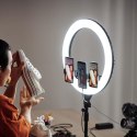 Lampa pierścieniowa LED ring na 3 telefony V-TAC 55W fi44cm statyw pilot etui VT-45055 3200K-5500K 6000lm