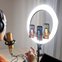 Lampa pierścieniowa LED ring na 3 telefony V-TAC 55W fi44cm statyw pilot etui VT-45055 3200K-5500K 6000lm