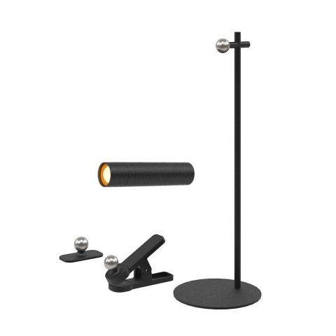 Lampka biurkowa V-TAC 4w1 37cm kinkiet klips latarka 3W LED czarna VT-7413 4000K 300lm