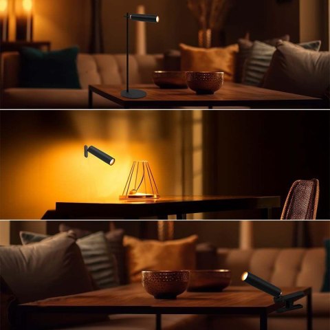 Lampka biurkowa V-TAC 4w1 37cm kinkiet klips latarka 3W LED czarna VT-7413 4000K 300lm