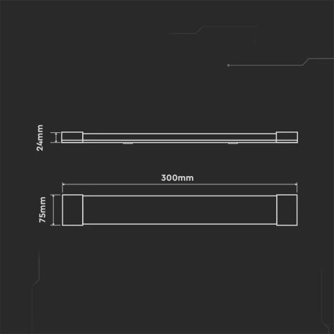 Oprawa V-TAC 10W LED liniowa natynkowa SAMSUNG CHIP 30cm VT-8-10 6500K 1000lm 5 lat gwarancji