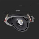 Oprawa V-TAC LED uchylny downlight 12W LED COB CRI90+CCT czarna VT-2512 3000K-4000K-6400K 785lm
