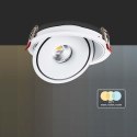 Oprawa V-TAC LED uchylny downlight 20W LED COB CRI90+CCT biała VT-2520 3000K-4000K-6400K 1408lm