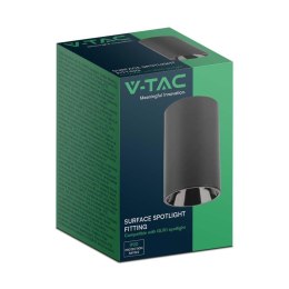 Oprawa sufitowa V-TAC GU10 okrągła natynkowa tuba czarna 65x100mm VT-1131 3 lata gwarancji