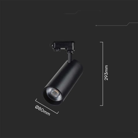 Oprawa szynosystem 3F V-TAC 40W LED 35st CCT CRI90+czarna VT-47050 2700K-4000K-6000K 3150lm
