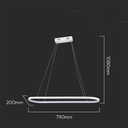 Oprawa zwieszana V-TAC 24W LED biała VT-7825 4000K 2760lm