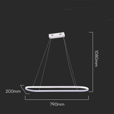 Oprawa zwieszana V-TAC 24W LED biała VT-7825 4000K 2760lm