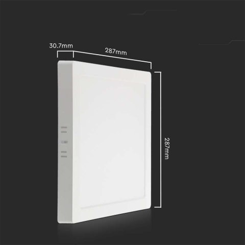 Panel LED V-TAC natynkowy premium downlight 24W kwadrat 300x300 VT-60024 4000K 2640lm