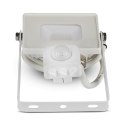 Projektor LED V-TAC 10W SAMSUNG CHIP czujnik ruchu funkcja cut-OFF biały VT-10-S-W 4000K 800lm 5 lat gwarancji