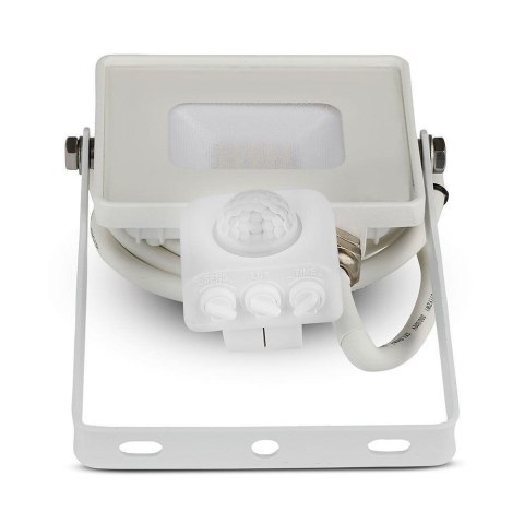 Projektor LED V-TAC 10W SAMSUNG CHIP czujnik ruchu funkcja cut-OFF biały VT-10-S-W 4000K 800lm 5 lat gwarancji