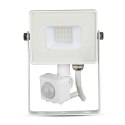 Projektor LED V-TAC 10W SAMSUNG CHIP czujnik ruchu funkcja cut-OFF biały VT-10-S-W 4000K 800lm 5 lat gwarancji