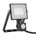 Projektor LED V-TAC 10W SAMSUNG CHIP czujnik ruchu funkcja cut-OFF czarny VT-10-S-B 3000K 800lm 5 lat gwarancji