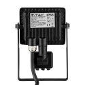 Projektor LED V-TAC 10W SAMSUNG CHIP czujnik ruchu funkcja cut-OFF czarny VT-10-S-B 3000K 800lm 5 lat gwarancji