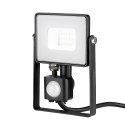 Projektor LED V-TAC 10W SAMSUNG CHIP czujnik ruchu funkcja cut-OFF czarny VT-10-S-B 3000K 800lm 5 lat gwarancji