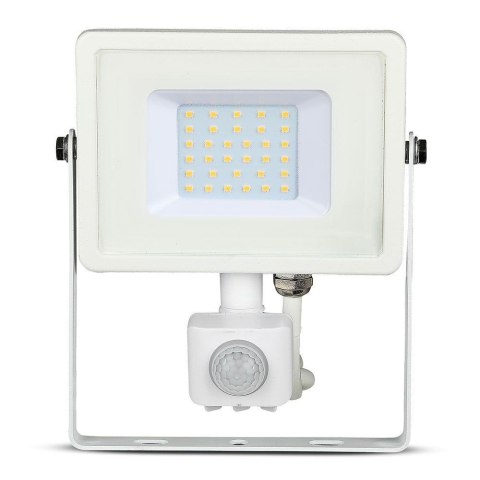 Projektor LED V-TAC 30W SAMSUNG CHIP czujnik ruchu funkcja cut-OFF biały VT-30-S-W 6400K 2400lm 5 lat gwarancji