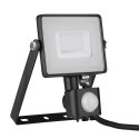 Projektor LED V-TAC 30W SAMSUNG CHIP czujnik ruchu funkcja cut-OFF czarny VT-30-S-B 3000K 2400lm 5 lat gwarancji