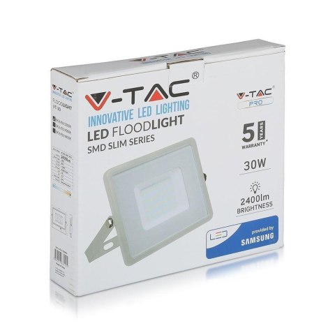 Projektor LED V-TAC 30W SAMSUNG CHIP szary VT-30-G 3000K 2400lm 5 lat gwarancji