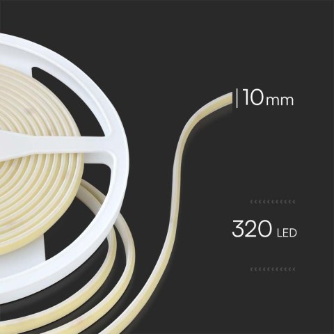 Taśma LED V-TAC bezpunktowa COB 320LED 24V IP67 10W/m VT-COB 320 3000K 840lm