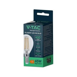 Żarówka LED V-TAC 6W filament E14 kulka P45 VT-2466 6500K 600lm