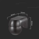 Czujnik ruchu ścienny 180st ruchoma główka czarny full black V-TAC VT-8028