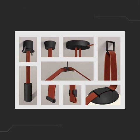 Klips 36x25mm szynosystem taśmowy 48V V-TAC czarne 3 lata gwarancji