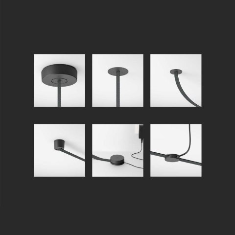 Klips 36x25mm szynosystem taśmowy 48V V-TAC czarne 3 lata gwarancji