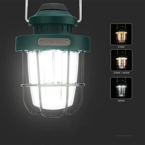 Lampa kempingowa przenośna V-TAC LED 3W IP44 ładowanie USB-C zmiana barwy VT-9903D 2700K+6500K 230lm