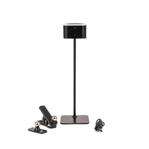 Lampka biurkowa V-TAC 4w1 35cm kinkiet klips latarka 3W LED CCT czarna VT-10115 3000K-6000K 300lm