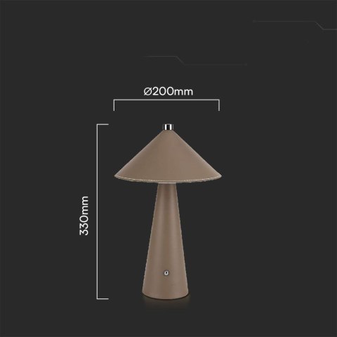 Lampka biurkowa nocna V-TAC 3W LED 33cm CCT ładowanie USB-C ściemnianie brązowa skóra VT-10117 3000K-6000K 240lm